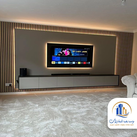ديكور شاشه خشب في جدة
