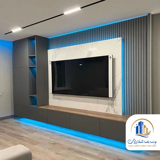ديكور شاشه خشب في جدة