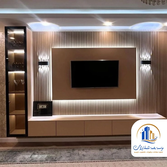 ديكور شاشه خشب في جدة